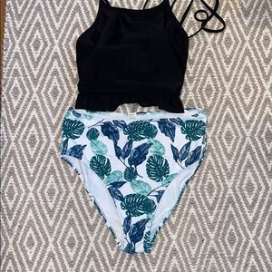 LEAFY HIGHWAISTED BIKINI